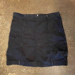 Free People Faded black stretch denim skirt